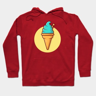 Ice Cream Cone Cartoon Vector Icon Illustration (5) Hoodie